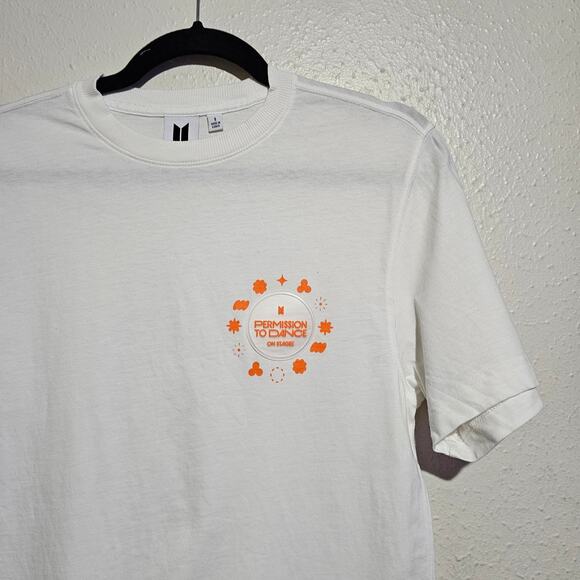 BTS Permission To Dance White T Shirt Tee Cotton Short Sleeve Small - Picture 2 of 5